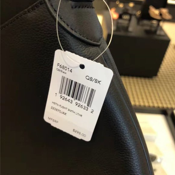 COACH F68014 HOUSTON SMOOTH LEATHER FLIGHT BAG BLK - Picture 11 of 17